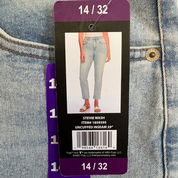 Frye Women's Cuffed Crop Jeans, Stretch, High Rise, Light Blue, Size 14, NWT - Picture 7 of 16